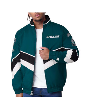 Philadelphia Eagles Captain Midnight Green Varsity Satin Jacket