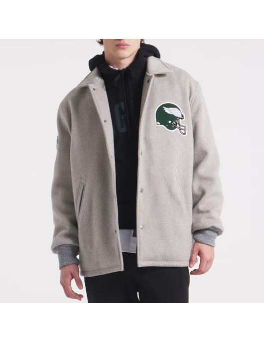 Philadelphia Eagles Coaches Heather Gray Wool Jacket