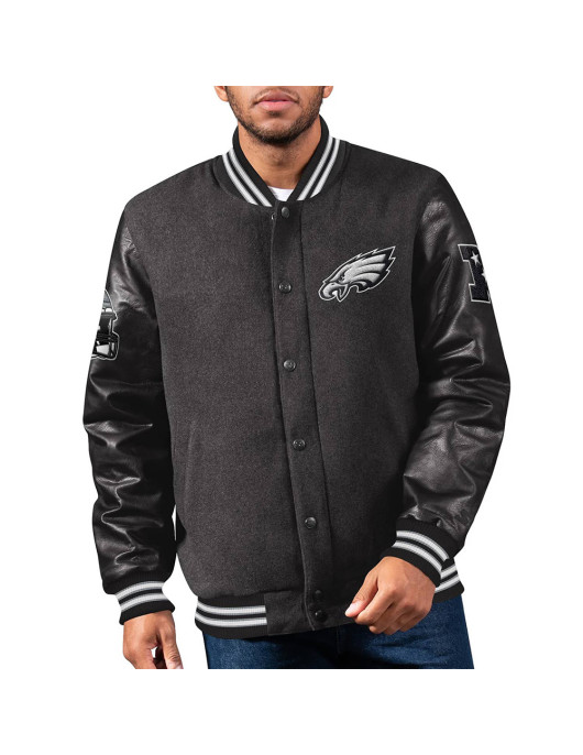 Philadelphia Eagles First Rounder Black Varsity Jacket