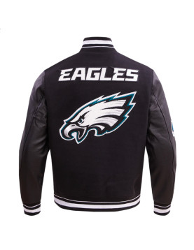 Philadelphia Eagles Mashup Rib Varsity Wool/Leather Jacket