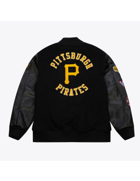 Pittsburgh Pirates Black Out Vintage Logo Varsity Jacket