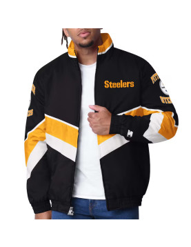 Pittsburgh Steelers Captain Black Varsity Satin Jacket