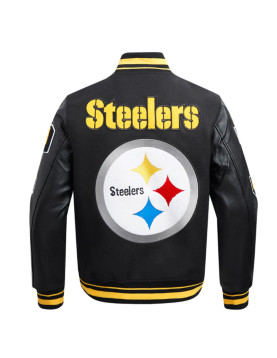 Pittsburgh Steelers Mashup Rib Varsity Wool/Leather Jacket