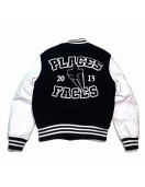 Places Plus Faces Black and White Varsity Jacket