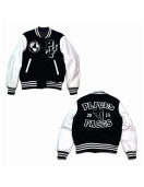 Places Plus Faces Black and White Varsity Jacket