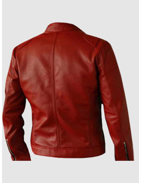 Red Elegant Leather Jacket