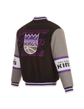 Sacramento Kings Black and Gray Varsity Wool Jacket