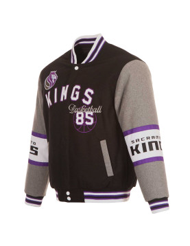 Sacramento Kings Black and Gray Varsity Wool Jacket