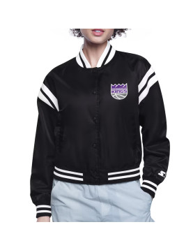 Sacramento Kings Printed Logo Varsity Satin Jacket