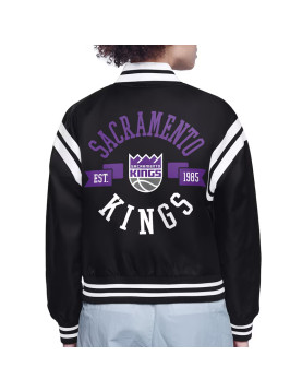 Sacramento Kings Printed Logo Varsity Satin Jacket