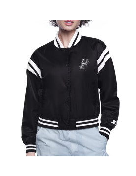 San Antonio Spurs Printed Logo Varsity Satin Jacket