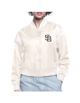 San Diego Padres Printed Logo Varsity Satin Jacket