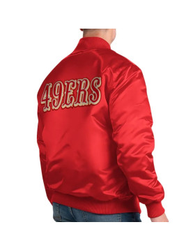 San Francisco 49ers Exclusive Scarlet Varsity Satin Jacket