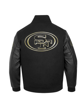 San Francisco 49ers Full-Zip Black Varsity Jacket