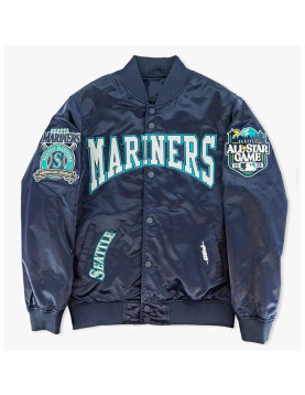 Seattle Mariners Crest Satin Jacket