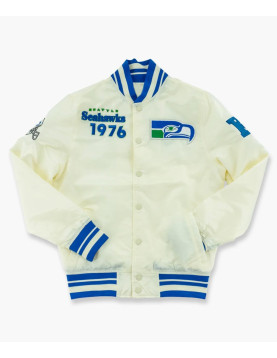 Seattle Seahawks Cream Throwback Classic Jacket