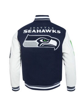 Seattle Seahawks Mashup Rib Varsity Wool/Leather Jacket