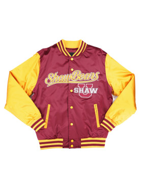 Shaw University Garnet and Gold Baseball Jacket