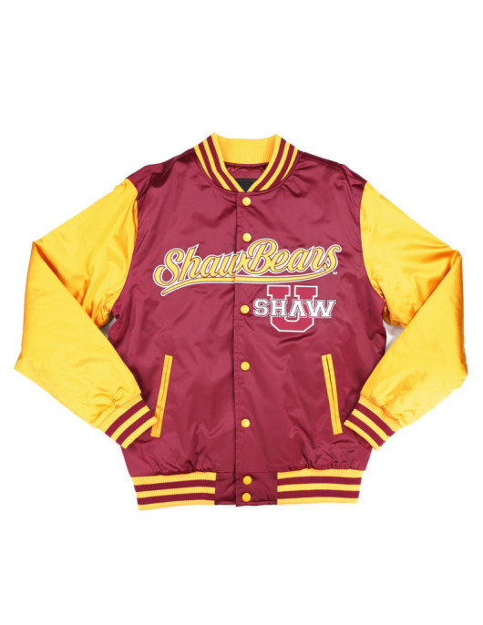 Shaw University Garnet and Gold Baseball Jacket