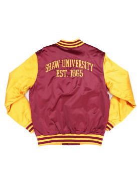 Shaw University Garnet and Gold Baseball Jacket