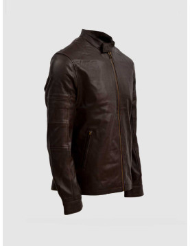 Sheep Leather Brown Biker Jacket