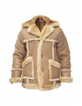 Sheepskin Leather Coat with Fur for Men