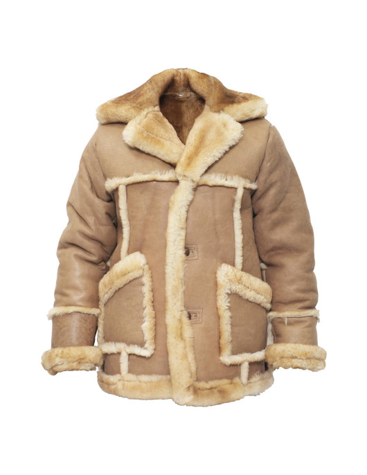 Sheepskin Leather Coat with Fur for Men