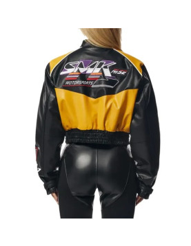 SMK Race Car Bomber Real Leather Jacket