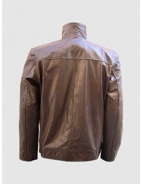 Biker Leather Jacket in Brown