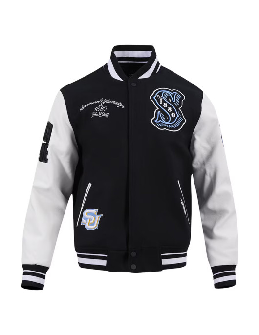 Southern University Jaguars Black and White Varsity Jacket