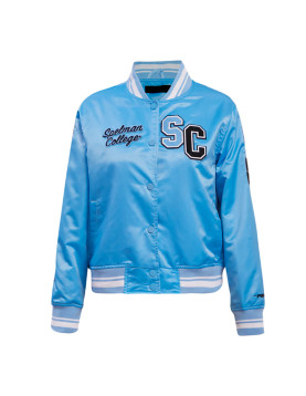 Spelman College Classic Rib Blue Satin Jacket