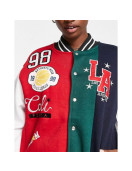 Spliced Graphic Varsity Jacket