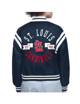 St. Louis Cardinals Printed Logo Varsity Satin Jacket