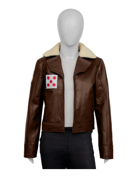 Mary Elizabeth Winstead Ahsoka Hera Syndulla Brown Leather Jacket