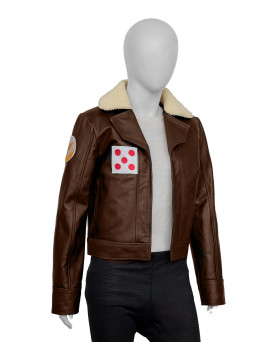 Mary Elizabeth Winstead Ahsoka Hera Syndulla Brown Leather Jacket