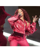 SZA Super Bowl 2025 Halftime Show Leather Jacket