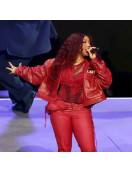 SZA Super Bowl 2025 Halftime Show Leather Jacket