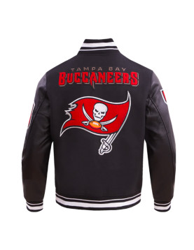 Tampa Bay Buccaneers Mashup Rib Varsity Wool/Leather Jacket