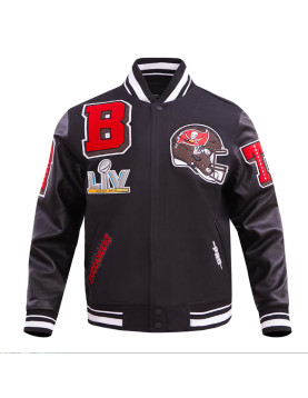 Tampa Bay Buccaneers Mashup Rib Varsity Wool/Leather Jacket