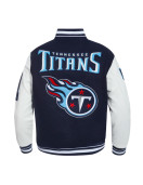 Tennessee Titans Mashup Rib Varsity Wool/Leather Jacket