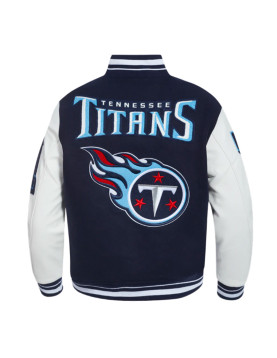 Tennessee Titans Mashup Rib Varsity Wool/Leather Jacket