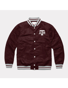 Texas A&amp;M Aggies Wine Varsity Satin Jacket