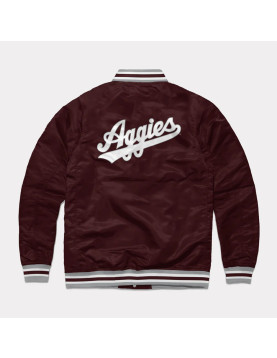 Texas A&amp;M Aggies Wine Varsity Satin Jacket