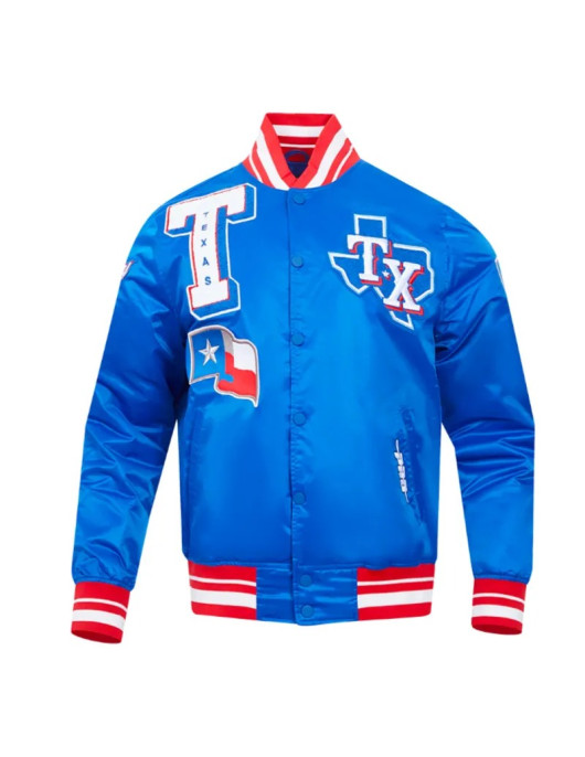 Texas Rangers Mashup Classic Rib Satin Jacket