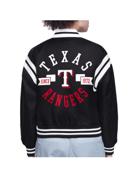 Texas Rangers Printed Logo Varsity Satin Jacket