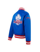 Texas Rangers Retro Classic Rib Royal Satin Jacket