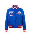 Texas Rangers Retro Classic Rib Royal Satin Jacket