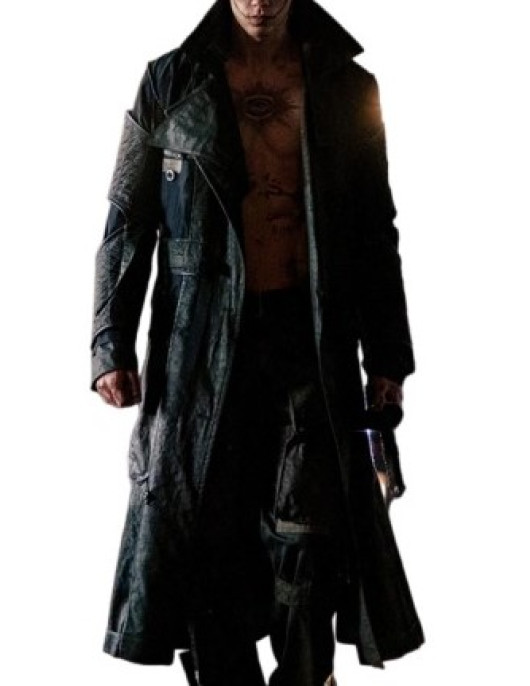 The Crow Bill Skarsgård Black Leather Coat