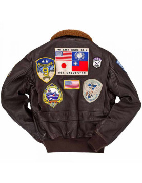 Men's Tom Cruise Top Gun Brown Leather Jacket