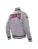 Toronto Raptors Crest Emblem Gray Wool Varsity Full-Zip Jacket